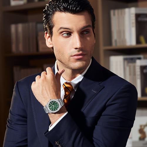 Image of BY BENYAR SAPPHERO Watches for Men 100M Waterproof Chronograph Mens Watch Analog Quartz Movement Wrist Watch Stainless Steel&Leather Strap