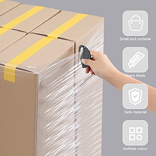 Mjiya 3 Pack Letter Openers Envelope Slitters, Plastic Mail Opener With Blade Paper Knife (Black, M) #TOP3