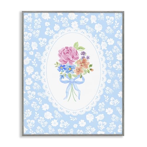 'Blue Feminine Bouquet'| Framed Giclee Art
