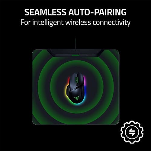 Razer HyperFlux V2 - Wireless charging mouse pad system for gaming mice - gaming mouse mat & charging puck (LED charging indicator, anti-slip rubber feet, auto-pairing) Black - Image 4