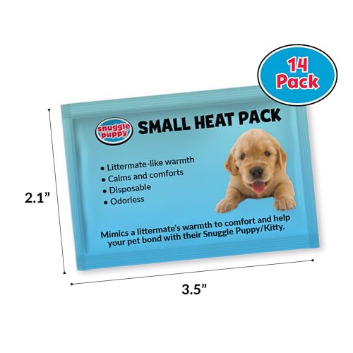 Image of Snuggle Puppy Replacement Heat Packs for Junior (14 Count) - Disposable Pet Comfort Warmers for Puppy Anxiety Relief - Odorless, Non-Toxic, All Natural - Fits Smaller Junior Size