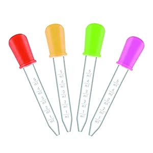 5ml Silicone Pipettes Dropper 4Pcs Plastic Droppers Liquid Droppers Pipettes of 5ml with Cleanning Brush, 5Pack