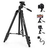 Fotopro Handy Stativ Kamera Stativ iPhone Stativ, 48 Zoll Smartphone Stativ für iPhone und Kamera Canon Nikon, Alumunium leichtes Staiv mit Bluetooth Fernbedienung & Handy Halterung