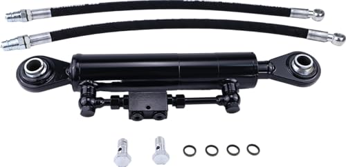 Solarhome New Hydraulic Top Link Cat. 2-2 with Locking Block 19 11/16” - 28” with 2 x Hose, 2-Way Check Valve Hydraulic Cylinder Compatible with Tractors, Excavators