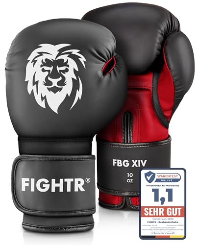 FIGHTR® Boxhandschuhe - Maximaler Schutz & Stabilität | Box Handschuhe für Boxen, MMA, Muay Thai & Kickboxen | Größen 8-16 oz, inkl. Tragetasche