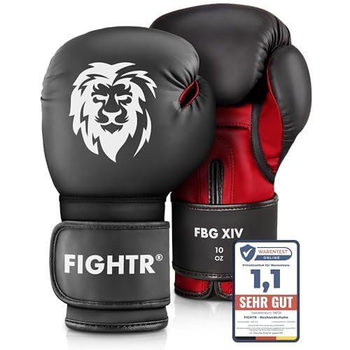 FIGHTR® Boxhandschuhe mit bestem Sitz für maximale Stabilität | Männer und Frauen | für Boxen, MMA, Muay Thai, Kickboxen & Kampfsport 08 10 12 14 16 oz | inkl. Tragetasche
