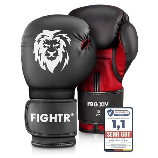 FIGHTR® Boxhandschuhe mit bestem Sitz für maximale Stabilität | Männer und Frauen | für Boxen, MMA, Muay Thai, Kickboxen & Kampfsport 08 10 12 14 16 oz | inkl. Tragetasche