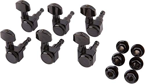Fender Deluxe Locking Staggered Guitar Tuners Guitar Accessories Black | Drop-in Stratocaster upgrade no-tie string changes locking tuning pegs electric guitar machine heads stable tuning product thumbnail 5