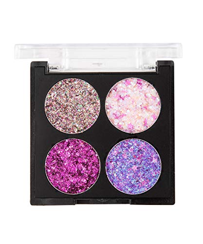 Emirde 4 Color Diamond Eyeshadow Palette, Matte Glitter Highly Pigmented Professional Makeup Eye Shadow, Five-Pointed star stage makeup Long Lasting Waterproof Cosmetic Eye Shadow Palette