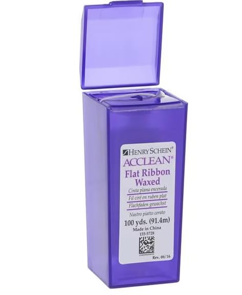 Acclean - Hilo dental plano encerado sin sabor, 91 m, cinta dental