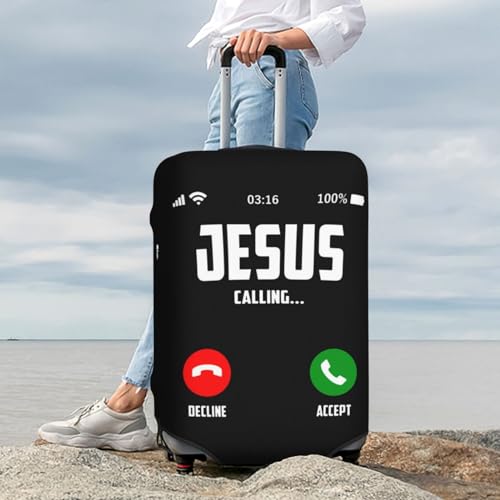 Rqwaaed Jesus Is Calling Protect Your Luggage in Style with Our Suitcase Cover - Ideal for Travelers and Business Trips! Large2