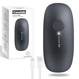 Ultrablde SE – USB Rechargeable Electric Can Opener for Kitchen for Seniors with Arthritis- Cordless Battery Powered Automatic, Side Cut, Smooth Edge, Handsfree, for Small or Large Cans, Grey