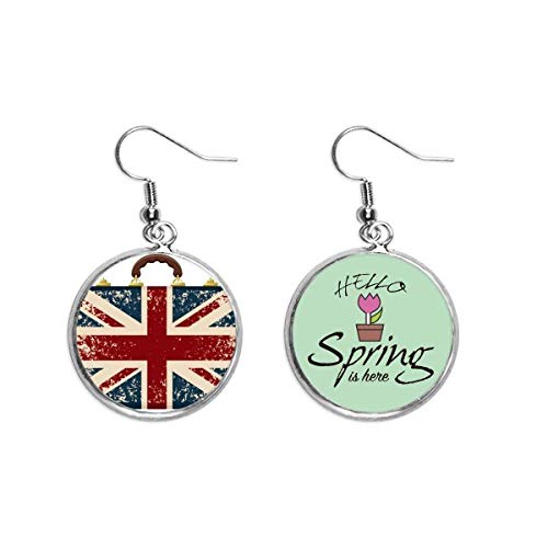 Pendientes retro Union Jack con colgante de la bandera del Reino Unido