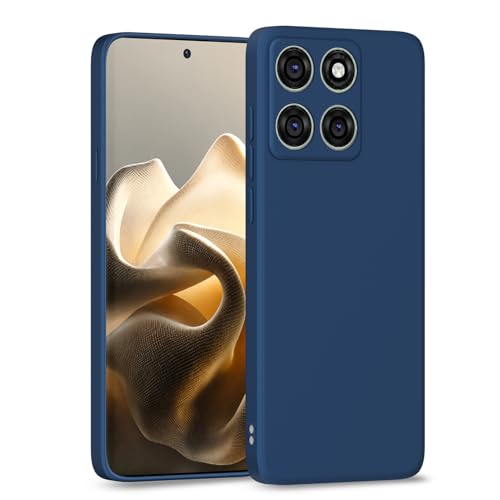 Image of Outlouders Back Cover for Motorola Moto Edge 60 Pro 5G | Camera Protection | Durable Soft Matte Silicone Bumper Case (Blue)