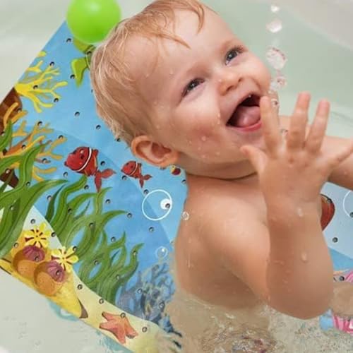 Image of Mermaid Bath Mat - Bath Grips for Tub Kids - Anti Slip Bath Mat for Kids - Bath Mat for Baby - Bath Mat for Toddler - Tub Mat for Baby - Bathtub Safety for Toddlers - Bathtub Mat Kids (Bath Mermaid)