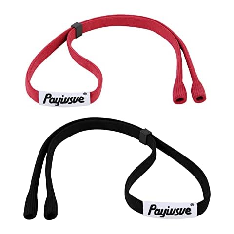 Payivsve Sportbrillenband | Brillenband für Sportbrillen und Sonnenbrillen | Brille Sportband & fester Halter aus Stoff(Rot+Schwarz) Cover