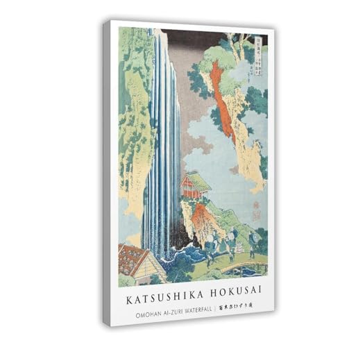 Hokusai Ai-Zuri Waterfall poster toile décoration japonaise chambre salon cadeau 20x30