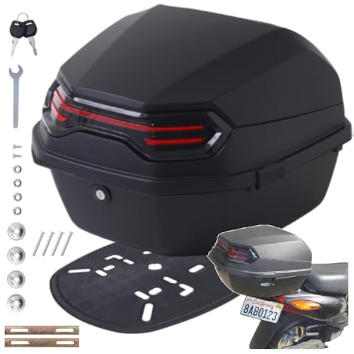 Japard Motorcycle Top Case 42L Daily Rear Tail Box Trunk, Lockable Storage...