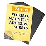 Towjug Self-Sticky 6 x 8 Magnetic Adhesive Sheets, 24 Pack Cuttable Magnetic Papers for DIY, Photo Magnets Crafts