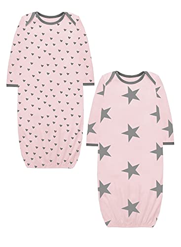 Image of A.T.U.N. (ALL THINGS UBER NICE) Unisex Kids Cotton Full Length Printed Gown | Maxi Nightdress for Baby Boys and Girls (2 Piece Set)