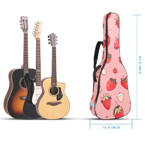 Sac pour guitare acoustique 40-42 pouces housse universelle à motif fruits rouges - 5