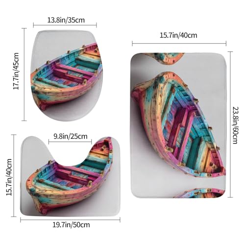 Tapis de salle de bain antidérapants et faciles à nettoyer motif bateau - 3