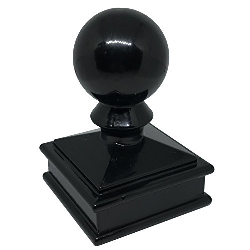 2" X 2" Aluminium Ball Top Post Cap For Metal Posts - Pressure Fit - Black #TOP3