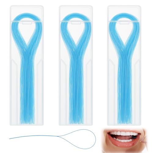 Huybaa Infila Filo Interdentale Da 150 Pezzi Infila Filo Interdentale per Pulizia Profonda per Apparecchi Ortodontici Ponti E Impianti (Confezione Da 3)