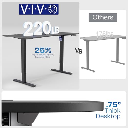 VIVO Electric 63 x 32 in Standing Desk, Memory Height Adjustment, 1B Series, Black Top Black Frame, DESK-KIT-1B1B