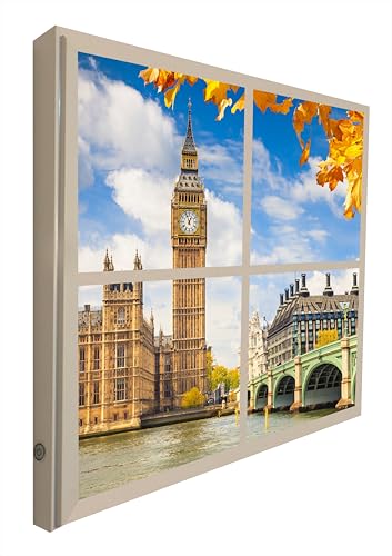 Ventanas falsas iluminadas LED Big Ben para salones interiores modernos 2