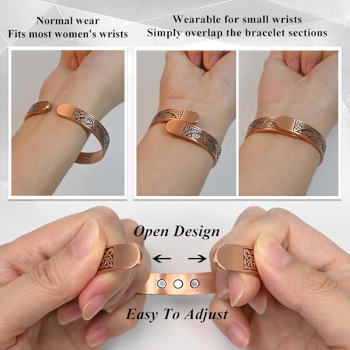 image for Vicmag Copper Magnetic Bracelet for Women and Men Ultra Strength Magne