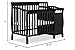 Dream On Me Jayden 4‑in‑1 Mini Convertible Baby Crib & Changer with Storage in Black, Pinewood, GreenGuard Gold & BSA, 1” Mattress Pad, 3 Mattress Heights, Converts to Mini Day & Twin-Size Bed