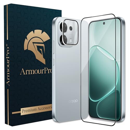 Image of ArmourPro Edge to Edge Tempered Glass for Oppo F31 with Silver Camera Ring Guard, 9H Screen Protector, Anti-Scratch, Anti-Fingerprint, Bubble-Free Installation Kit
