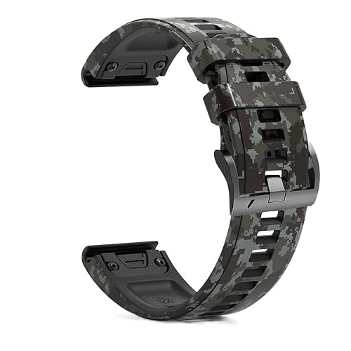 Correa de silicona y cuero 26mm para evitar sudoración en Garmin Fenix 5X 6X 7X