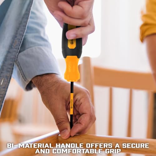 Image of Amartisan 12-Piece Magnetic Screwdrivers Set, 5 Phillips and 5 Slotted Tips Professional Cushion Grip Screwdriver Set (2pcs Portable Multifunction Key Mini Screwdriver)