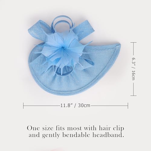 Image of DRESHOW Women Fascinator Hats Tea Party Hat Vintage Pillbox Hat Headband for Cocktail