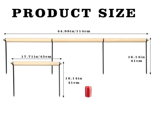 Image of Chicken Coop Accessories, Extra Long Wooden Chicken Roosting Perch with Metal Stakes, Roosting Bars for Chickens in Coop, Chicken Enrichment Toys
