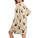 Christmas Pajamas for Women Casual Printed Long Sleeve Zipper Nightdress Fashion Side Slit Pajama Loose Home Pjs