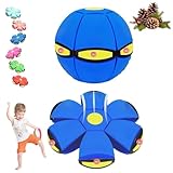 Peocryy Magic Bouncing Ball, Magic Flying Saucer Bouncy Ball, Pop up, Dual Form Freely Switchable Toy with 6 Light, Parent-Child Interaction, Suitable for Indoor & Outdoor