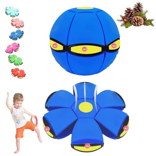 Disc Ball for Dogs, Pop up Dog Toy, Magic Ball, Magic Bouncing Ball, Flying Saucer Bouncy Ball, Dual Form Freely Switchable Toy with 6 Light, Parent-Child Interaction, Suitable for Indoor & Outdoor