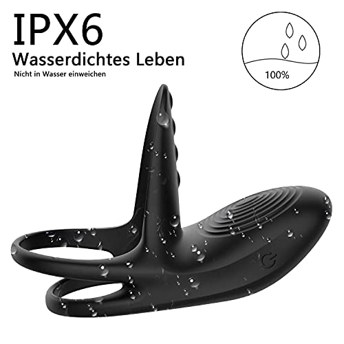 Enlove Dual penisring vibrator met afstandsbediening, 10 vibrators voor clitoris siliconen cockring clitorisstimulator rekbaar penisringen testikelringen paar vibrator seksspeelgoed voor mannen paren - Afbeelding 7