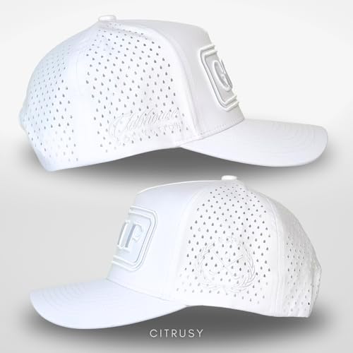Image of CITRUSY Athletic Trucker Golf Hat | Performance Mens 5 Panel Cap | Cool Breathable Waterproof Workout Running Snapback