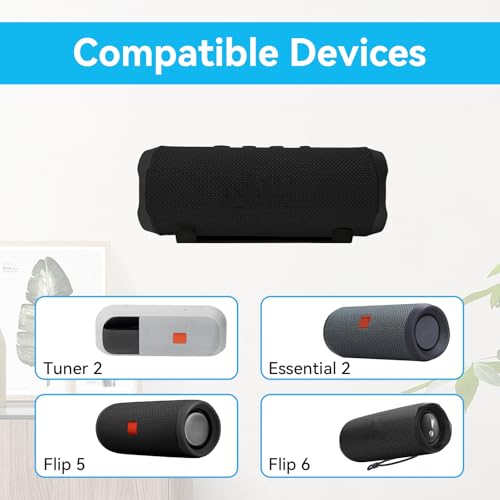 Soporte de pared de metal shinar para Flip 6 y Essential 2 con gestión de cables integrado negro 3