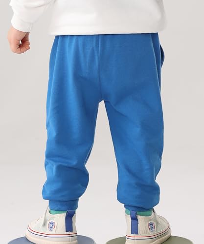 Image of GFQLONG Toddler Boys 2 Pack Cotton Active Jogger Sweatpants,Kids Casual Athletic Solid Pocket Pull On Pants