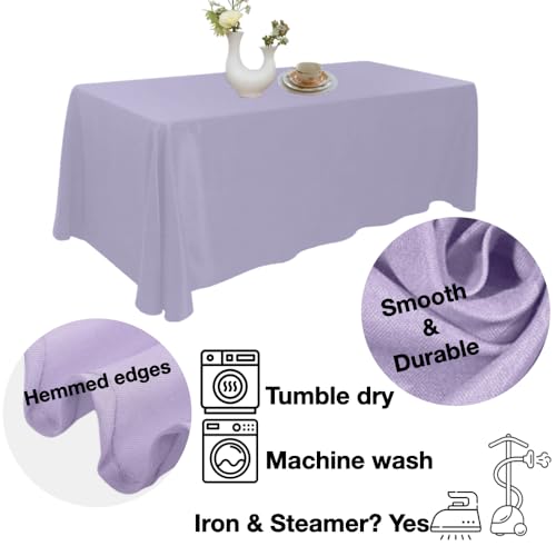 Urby Lavender Tablecloth for 6-8ft Rectangle Tables that Seats 6-8 Person, Manteles de Mesa De Tela para Fiestas de 6-8 Sillas, Machine Washable Reusable Polyester Table Cloths by Urby - Used condition - Image 2