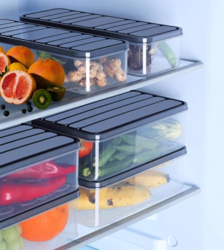LOXIA PREMIUM Kitchen Storage Containers Set, Airtight Food Storage Containers for Kitchen & Fridge, Transparent Plastic Storage Boxes with Lids, Stackable Refrigerator Organizer (1200 ML, 2) Deal