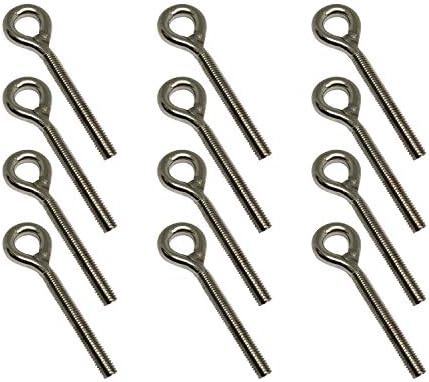 2 Pcs Eye Bolt M10 Made of 304 Stainless Steel Sturdy and Rust Resistant Ring Bolt 113mm Length for Garden Hanging Projects