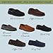 Dearfoams Men's Keaton Memory Foam Moccasin with Wide Widths Slipper, Black Microsuede, 11-12