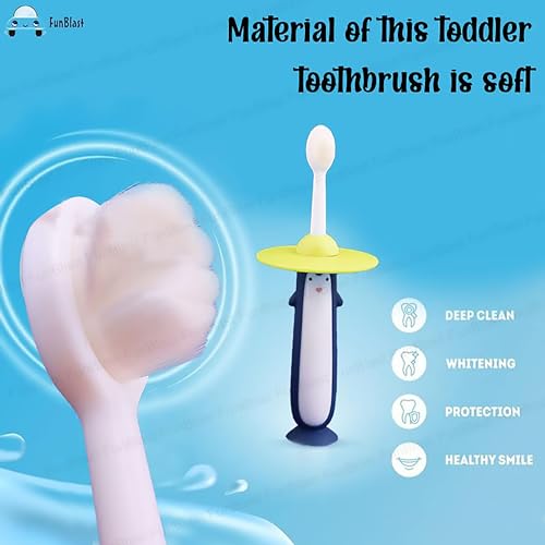 FunBlast Kids Toothbrush Cute Microfiber Soft Tooth Brush, Extra Soft Bristles Toothbrush For 3-6 Years Old Children, Manual Toothbrush For Kids, Boys & Girls - 1 Pcs Multicolour