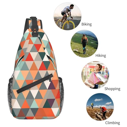 Bolso Bandolera Pequeño para Hombre y Mujer con Estampado Triángulos miniatura 6